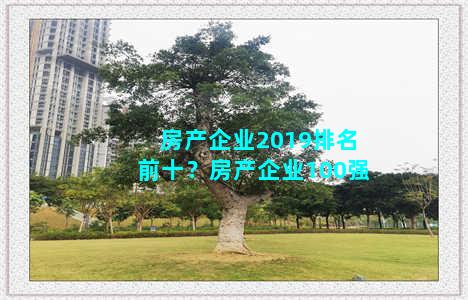 房产企业2019排名前十？房产企业100强